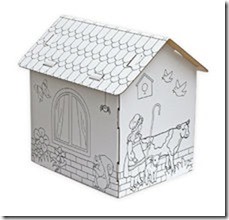 Mini Domek z tektury – Kolorowanka + koperta