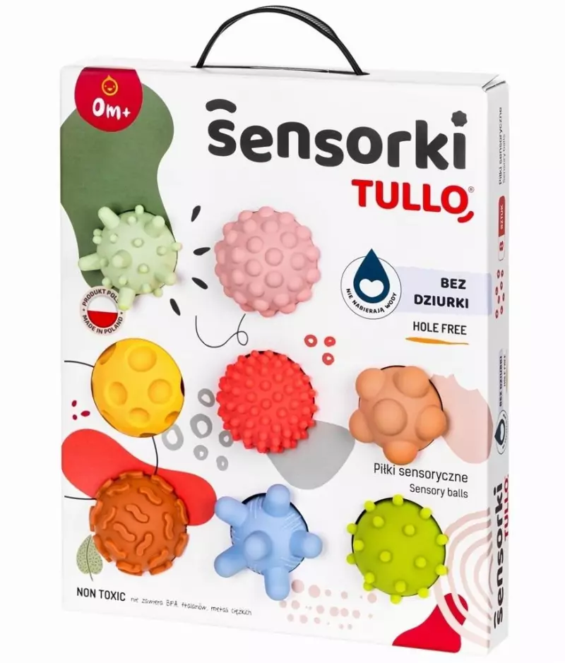 Piłeczki sensoryczne Sensorki 8 szt. Bez dziurki. Pastelowe