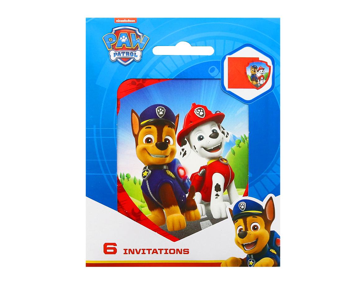 Zaproszenia z kopertami Paw Patrol Rescue Heroes, 6 szt.(papier FSC)