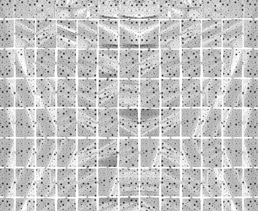 Kurtyna B&C Kwadrat-gwiazdki, metaliczna srebrna, 100×200 cm