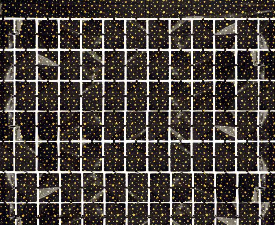 Kurtyna B&C Kwadrat-gwiazdki, metaliczna czarna, 100×200 cm