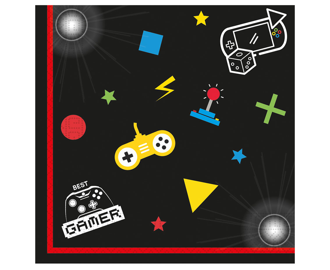 CZAPECZKI URODZINOWE papierowe kolorowe GAMING